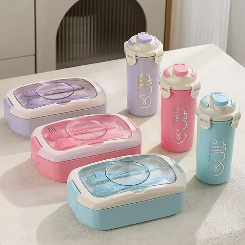 Kids Lunch Box Set with Bag & Bottle OEM ODM custom product reference