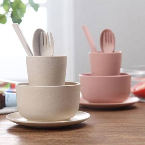 6-Piece Wheat Straw Camping Set OEM ODM custom product reference