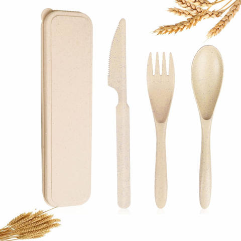 Wheat Straw Travel Cutlery Set OEM ODM custom product reference