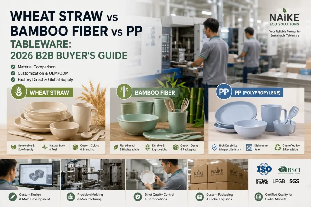 Wheat Straw vs Bamboo vs PP Tableware
