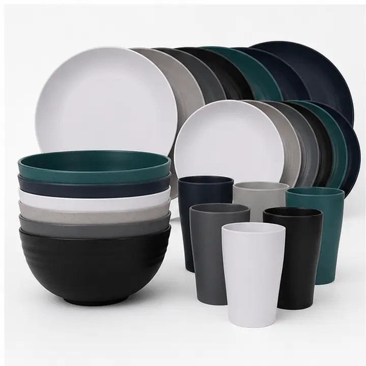 24-Piece Classic Wheat Straw Dinnerware Set catalog hero view for OEM ODM customization