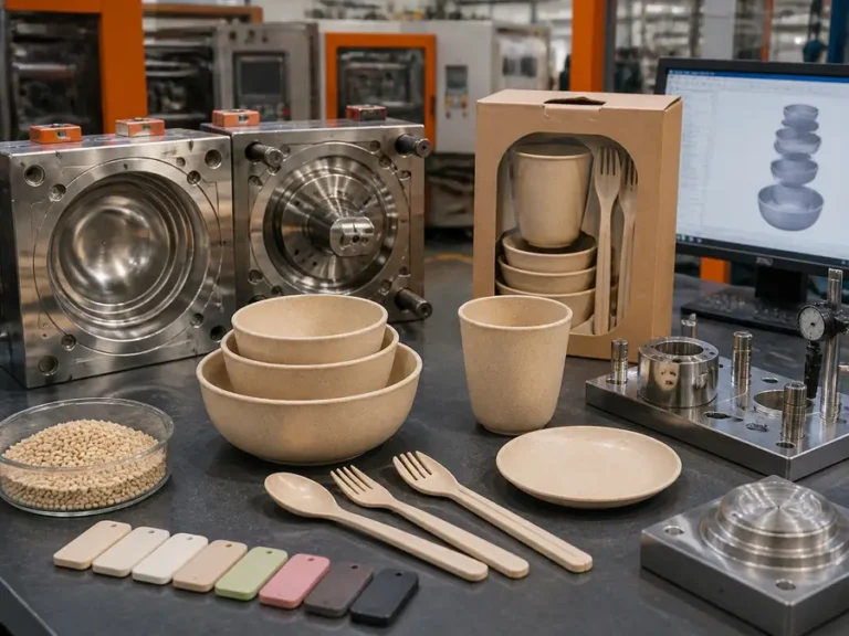 6-Piece Wheat Straw Camping Set custom mold tooling CAD design and sample development