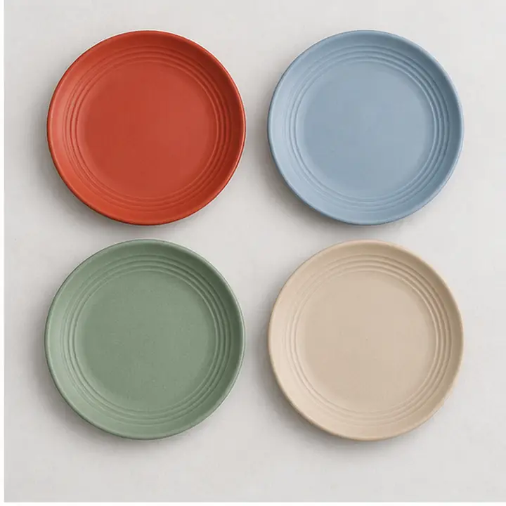 8-Inch Wheat Straw Dessert Plates OEM packaging presentation for OEM ODM customization
