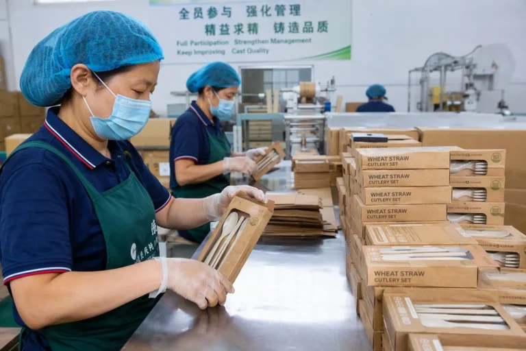 36-Piece Wheat Straw Tableware Set custom design tooling and factory production support