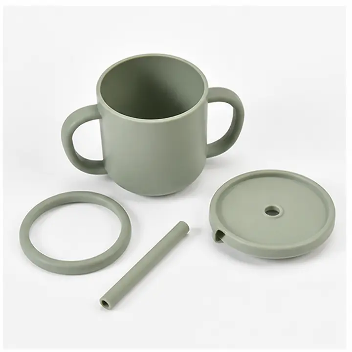 Silicone Cup with Lid & Straw OEM packaging presentation for OEM ODM customization