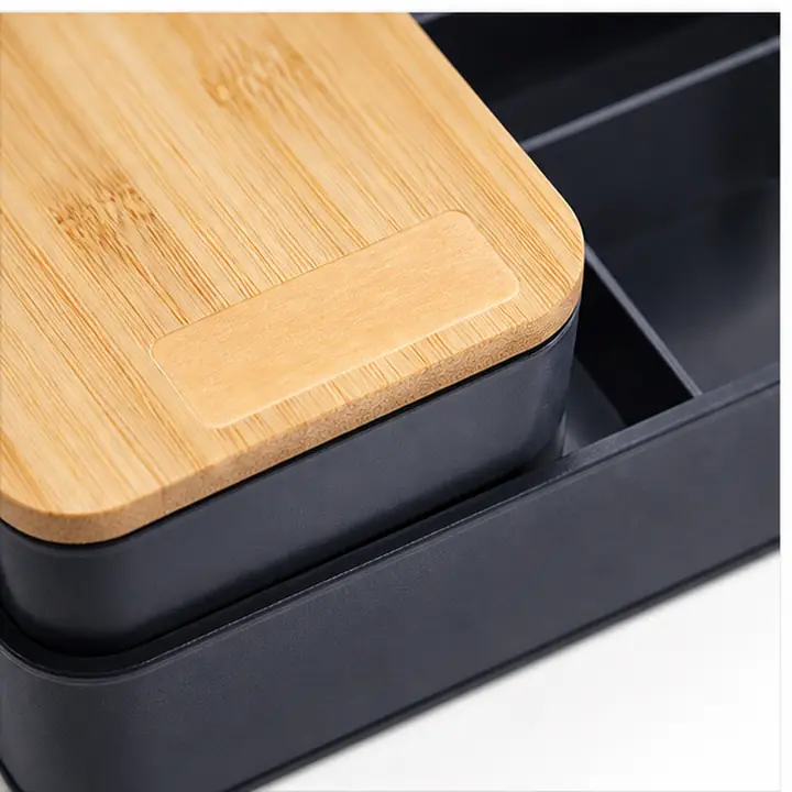 Bamboo-Lid Reusable Bento Box custom material and logo detail for OEM ODM customization