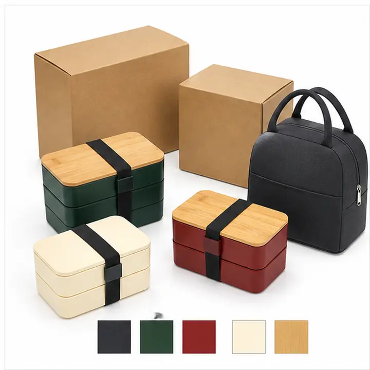 Bamboo-Lid Reusable Bento Box private label color options for OEM ODM customization