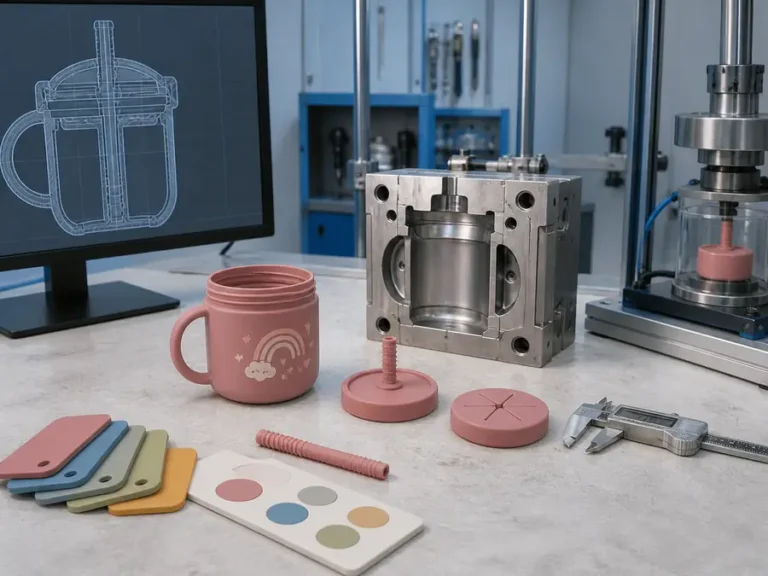 Custom Printed Silicone Straw Cup custom mold tooling CAD design and sample development