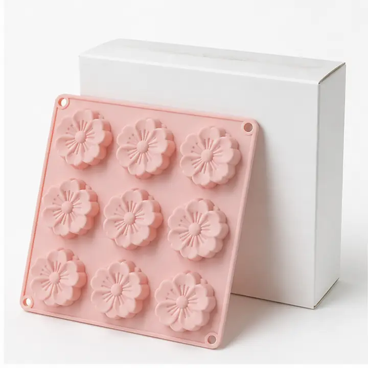3D Flower Silicone Dessert Mold OEM packaging presentation for OEM ODM customization