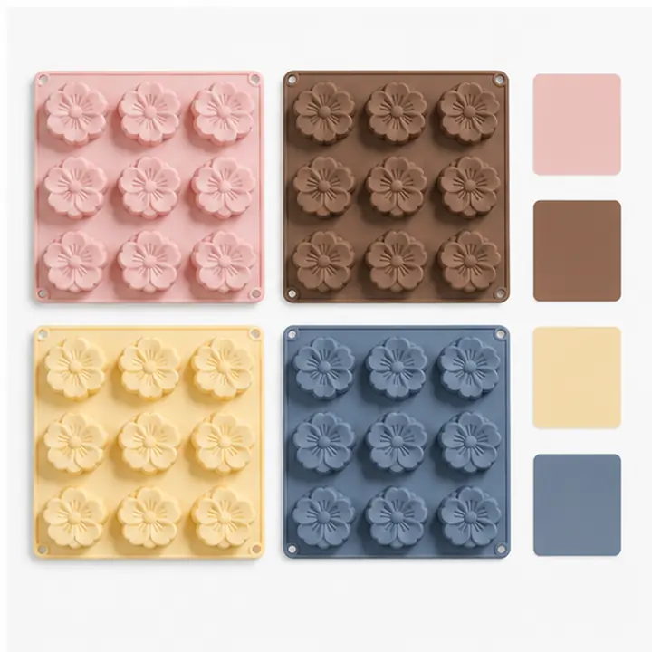 3D Flower Silicone Dessert Mold private label color options for OEM ODM customization