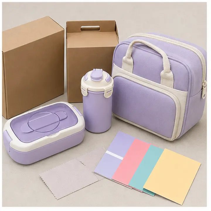 Kids Lunch Box Set with Bag & Bottle private label color options for OEM ODM customization