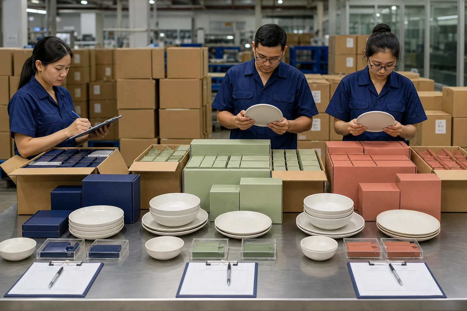 Factory quality team verifies approved market annex production batch packaging artwork and shipment release records