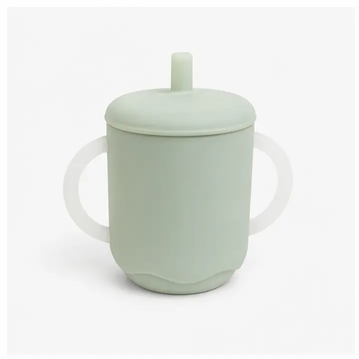 Printed Twin-Handle Silicone Cup catalog hero view for OEM ODM customization