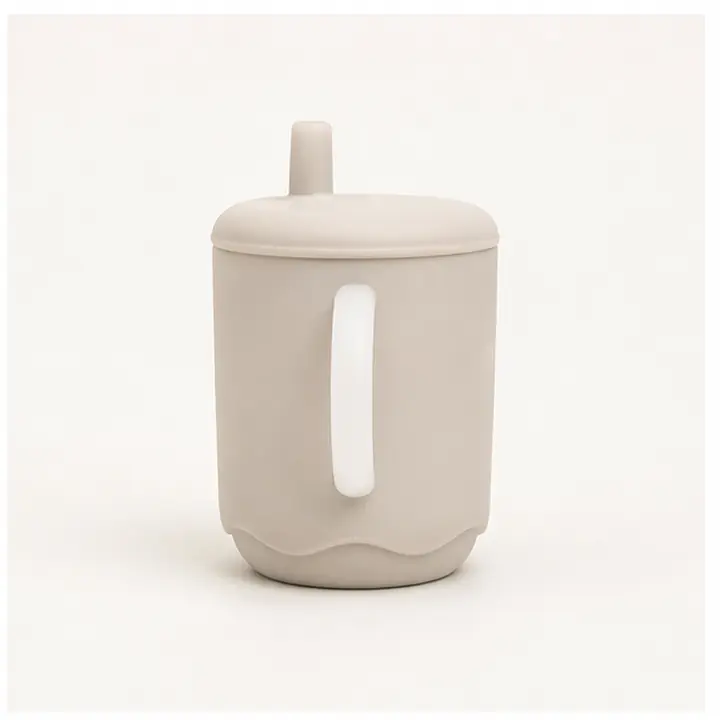 Printed Twin-Handle Silicone Cup OEM packaging presentation for OEM ODM customization