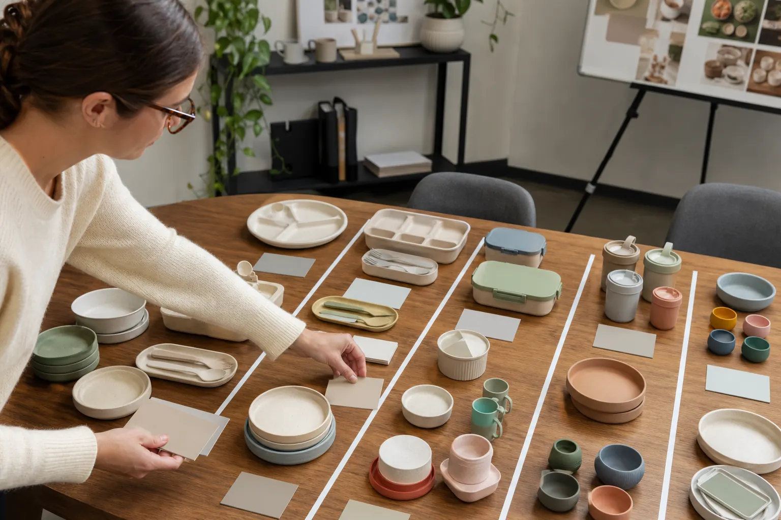 Buyer grouping reusable tableware assortments for North American, European and Australian markets