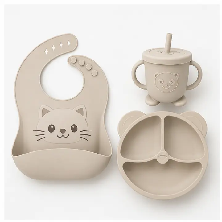 Silicone Kids Tableware & Cutlery Set catalog hero view for OEM ODM customization