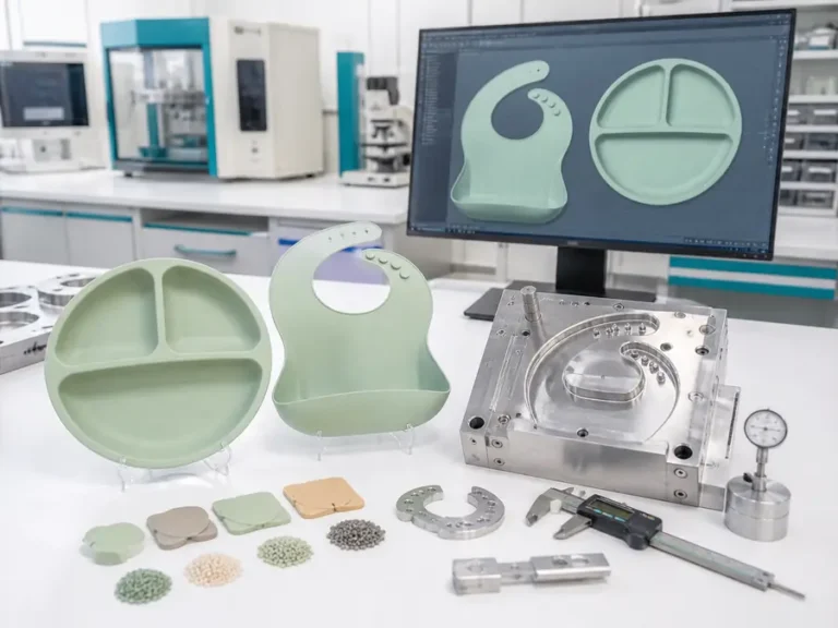 Silicone Newborn Feeding Gift Set custom mold tooling CAD design and sample development