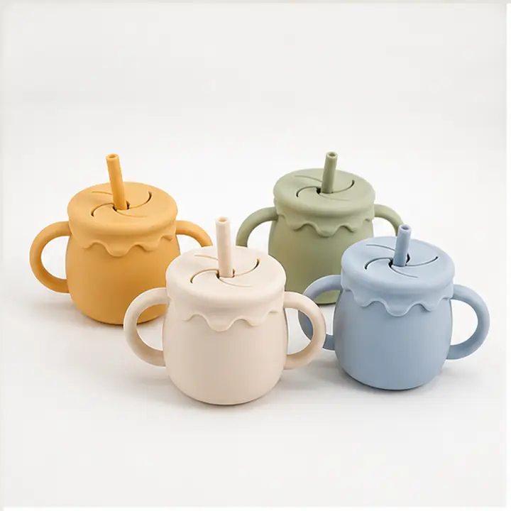 Silicone Snack Cup with Straw catalog hero view for OEM ODM customization