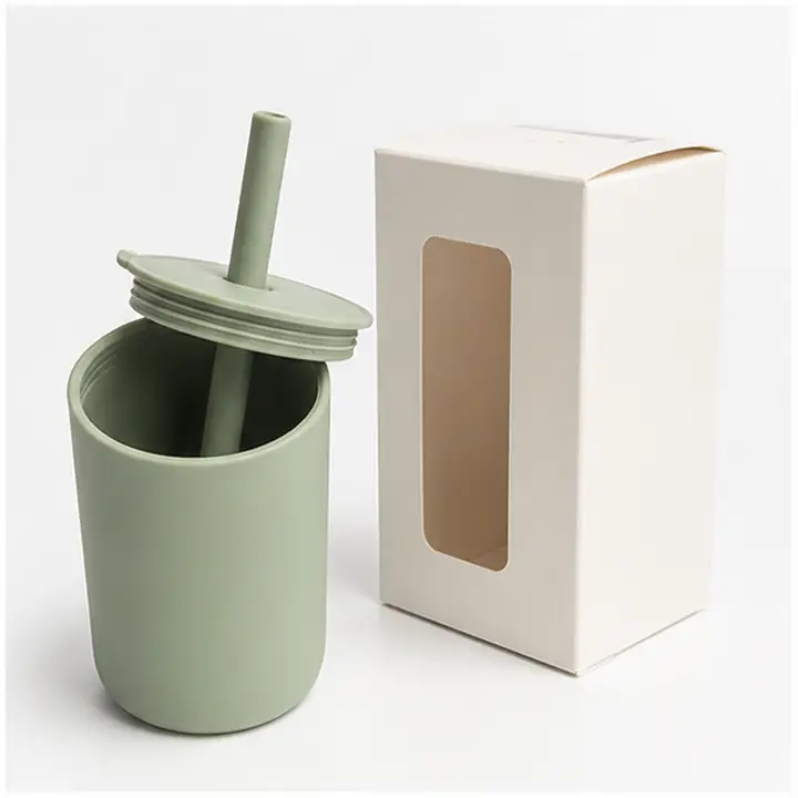 Soft-Spout Silicone Sippy Cup OEM packaging presentation for OEM ODM customization
