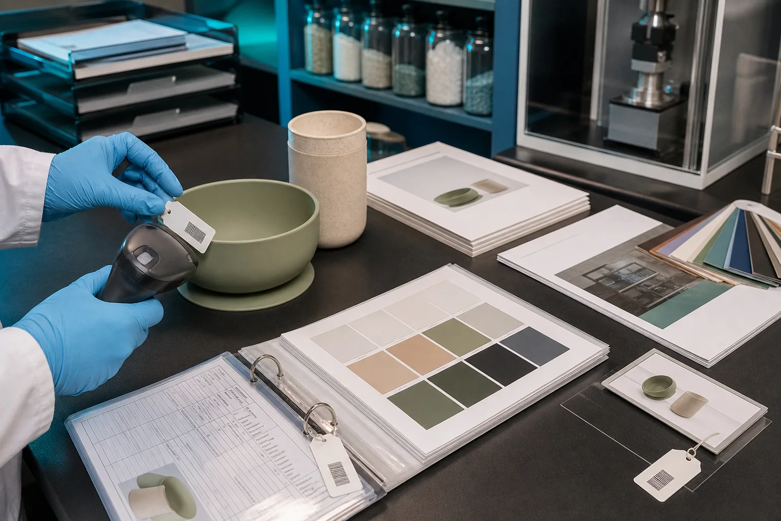 Quality specialist indexes tableware material records test reports declarations artwork and sample approvals by scope