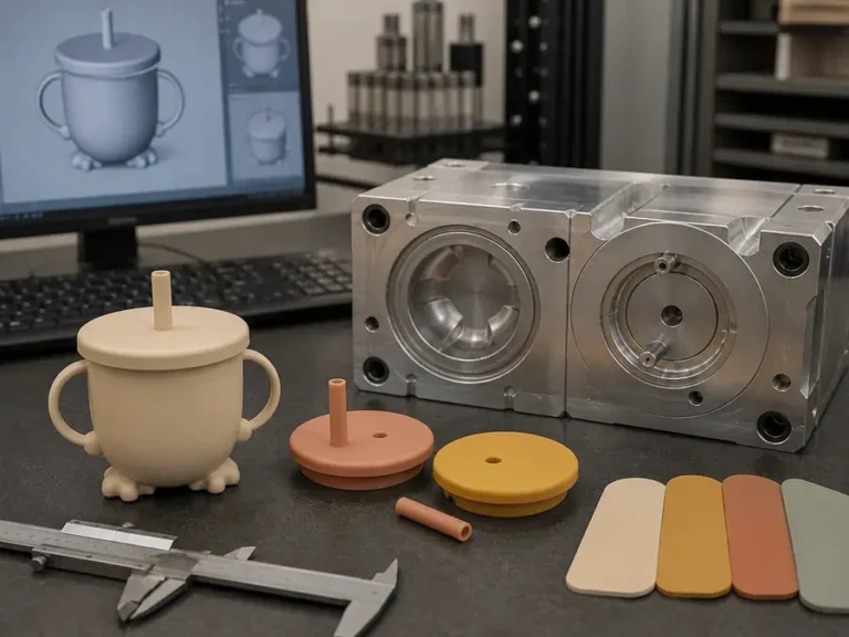 Two-Handle Silicone Mini Cup custom mold tooling CAD design and sample development