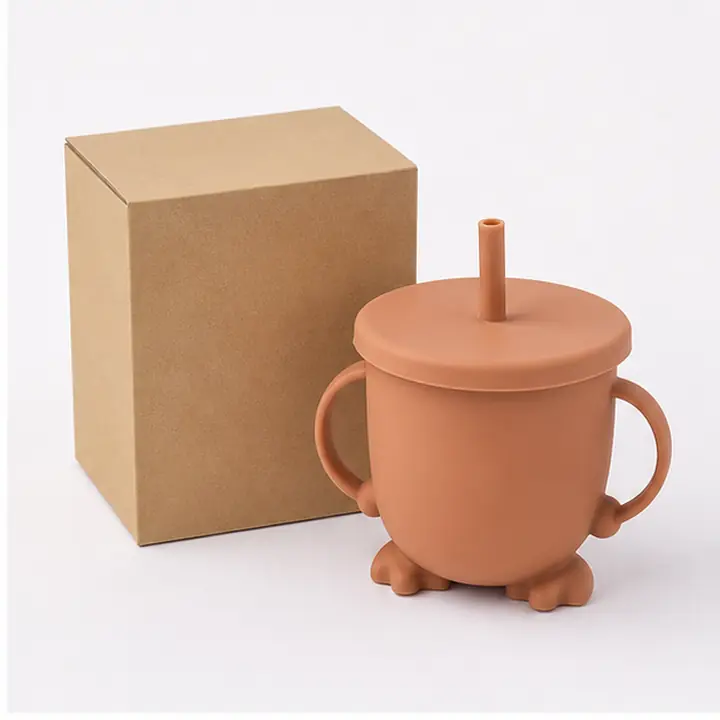 Two-Handle Silicone Mini Cup OEM packaging presentation for OEM ODM customization