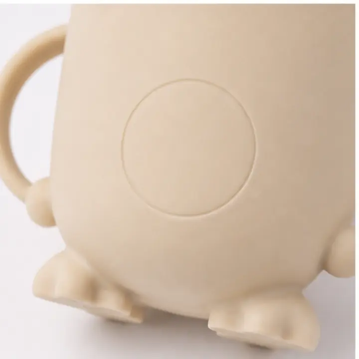 Two-Handle Silicone Mini Cup custom material and logo detail for OEM ODM customization