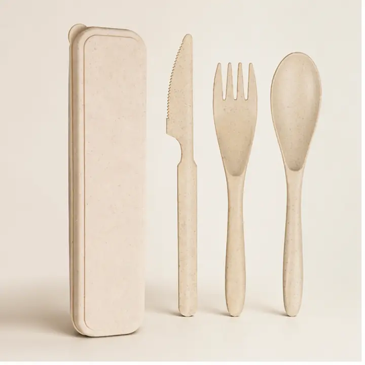 Wheat Straw Travel Cutlery Set catalog hero view for OEM ODM customization