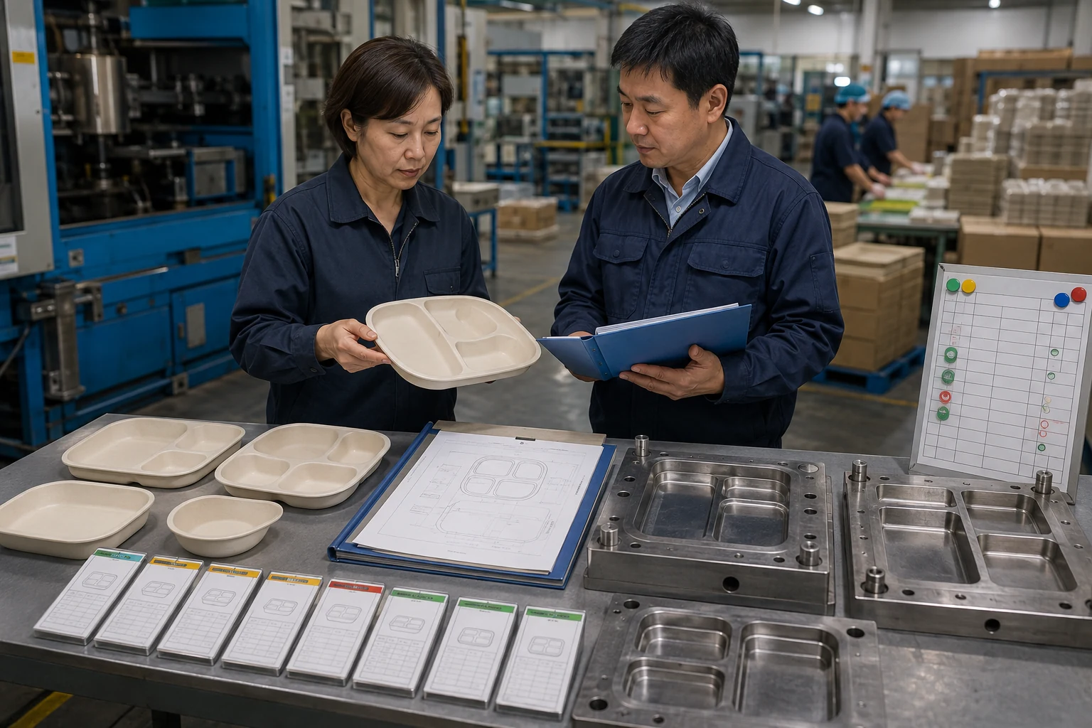 Approved tableware sample drawing and quality checkpoints transferred to production team