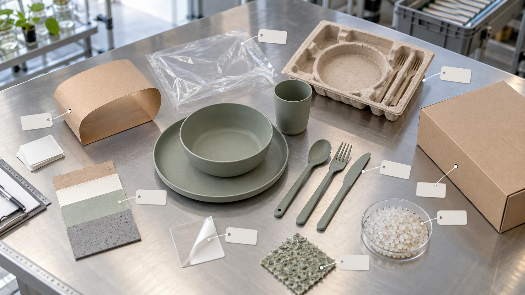 Packaging engineer maps direct and indirect food contact components around tableware