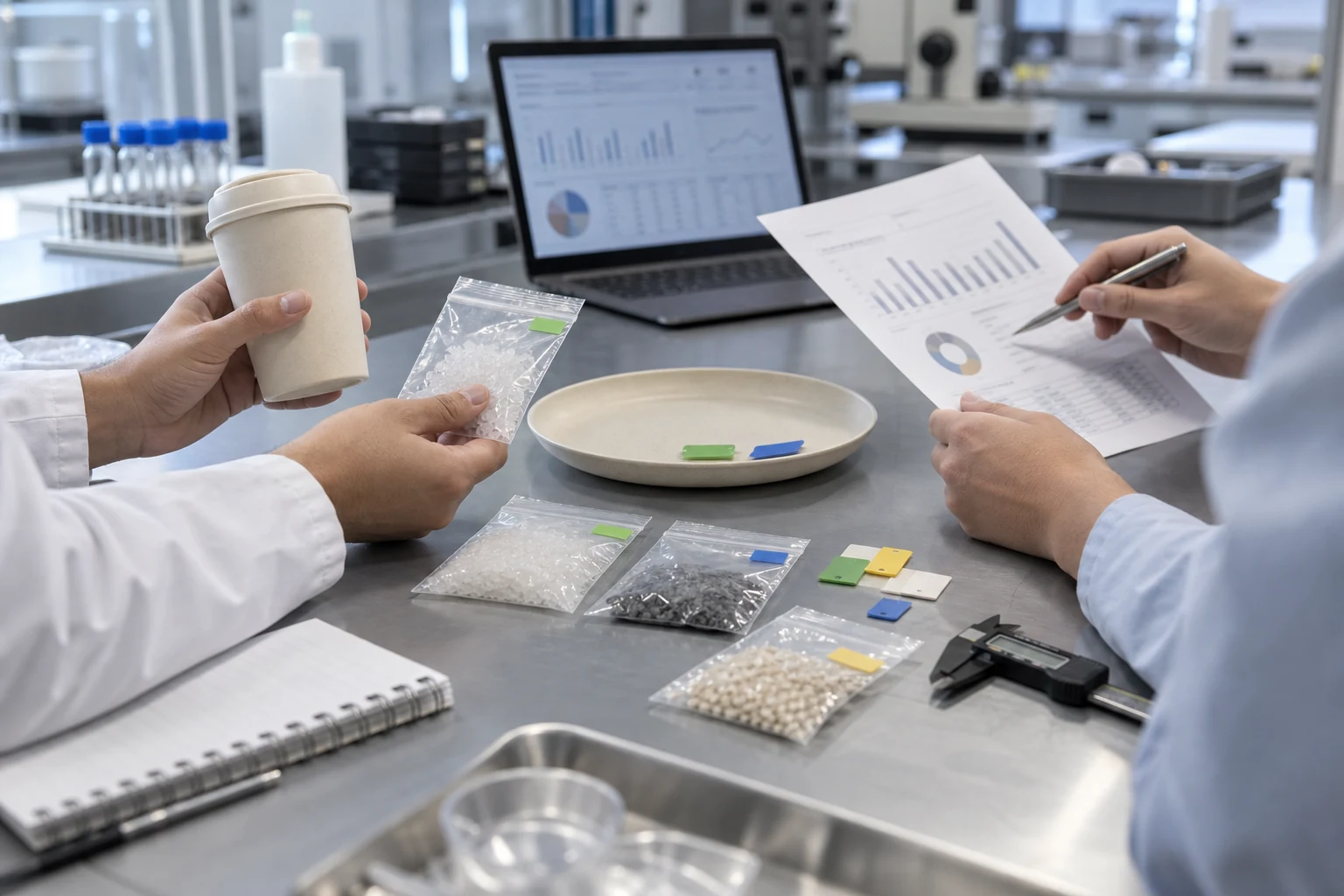 Compliance team reviews tableware laboratory reports sample traceability and exposure assumptions