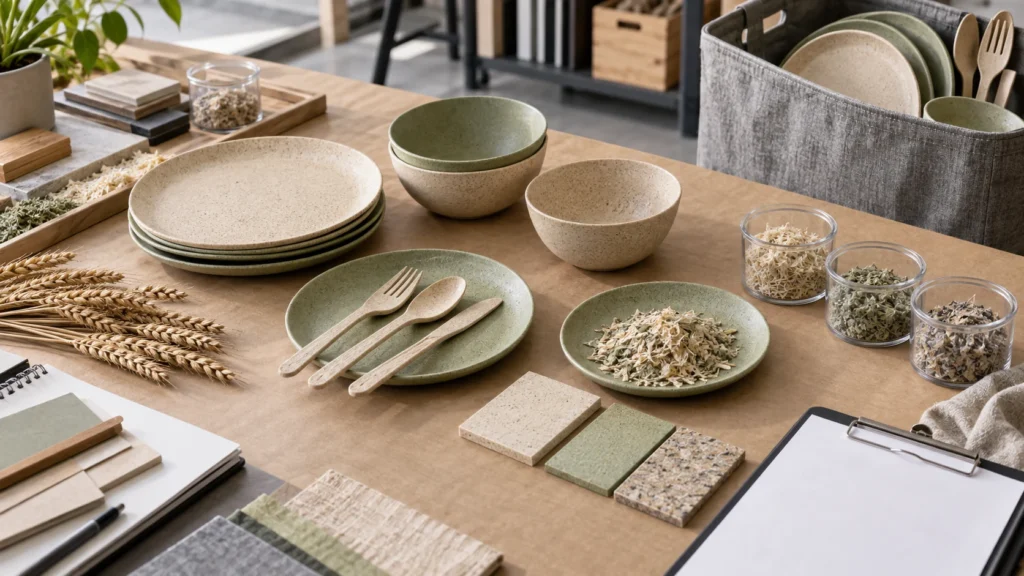 Buyer evaluates whether wheat straw tableware can be recycled through a verified local recovery route