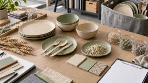 Buyer evaluates whether wheat straw tableware can be recycled through a verified local recovery route
