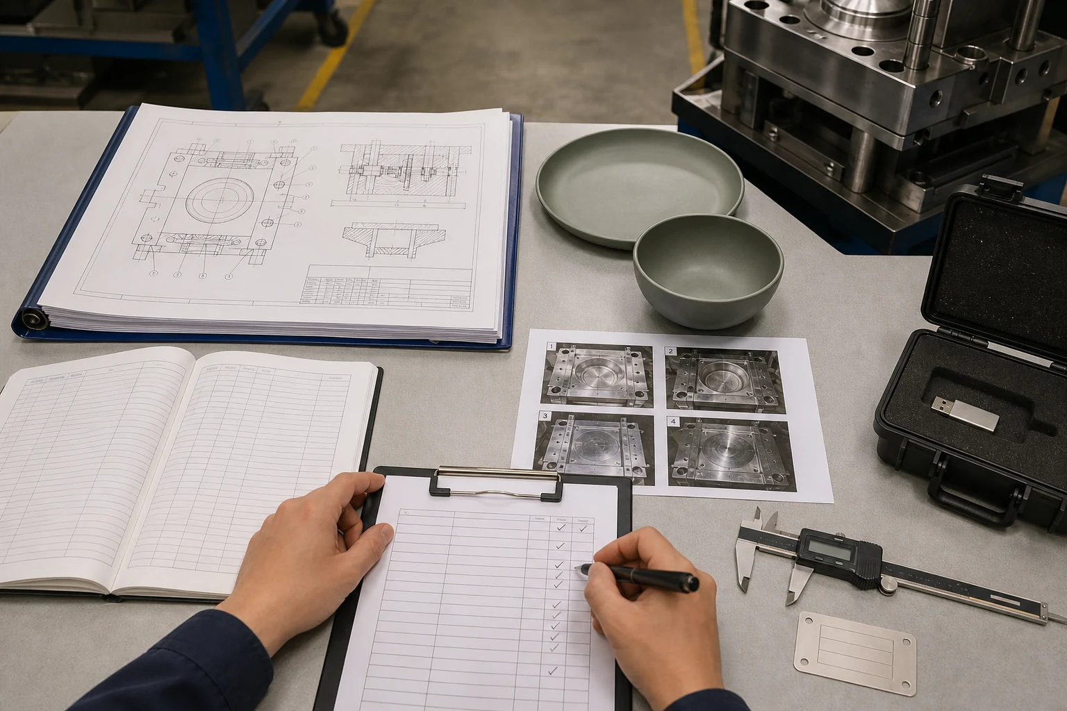 Custom mold transfer record package with tool drawing maintenance log sample and inspection file